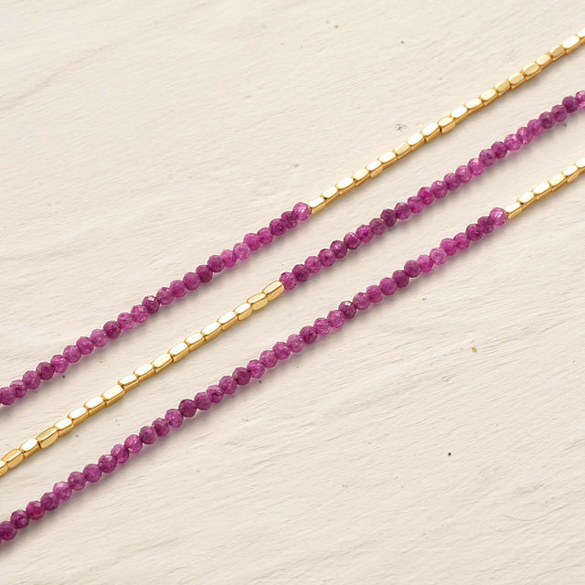 Gold Handmade Gemstone Beaded Anklet