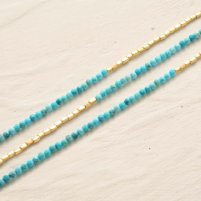 Gold Handmade Gemstone Beaded Anklet