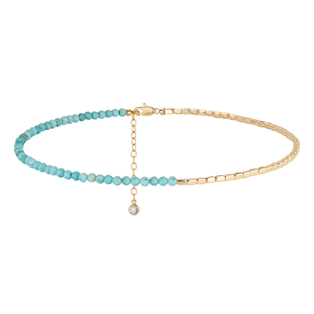 Gold Handmade Gemstone Beaded Anklet