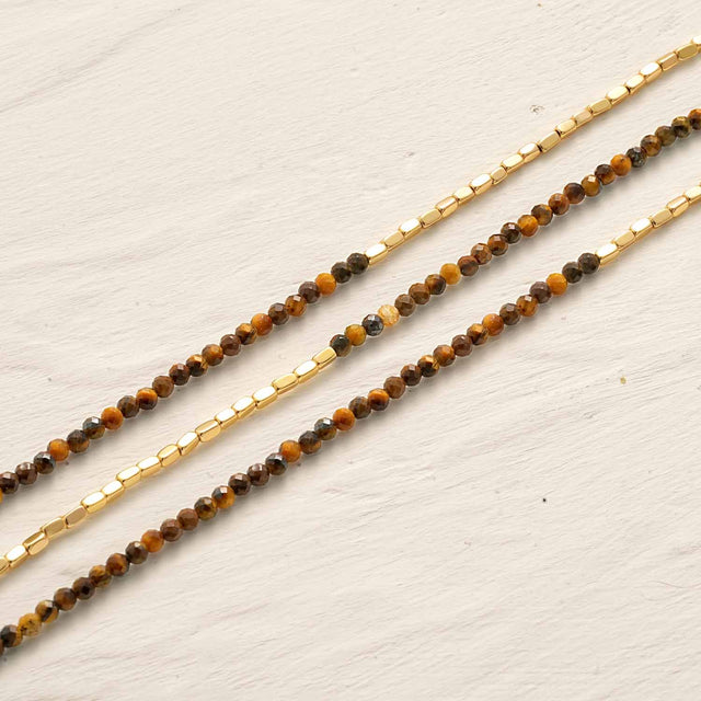 Gold Handmade Gemstone Beaded Anklet