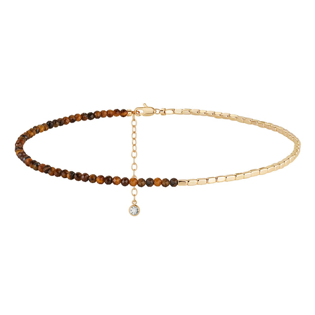 Gold Handmade Gemstone Beaded Anklet