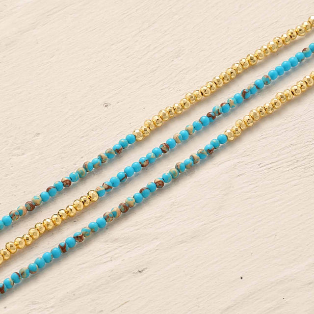 Double Layer Chain Beaded Bracelet