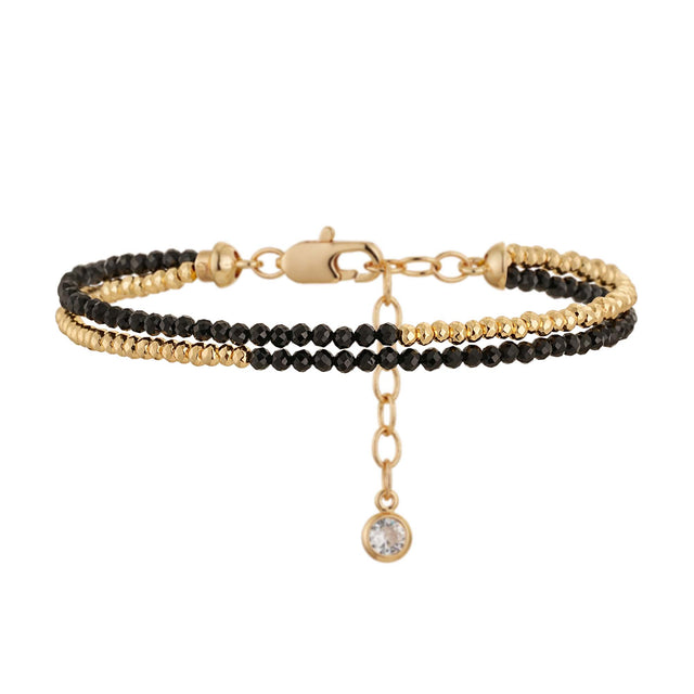 Double Layer Chain Beaded Bracelet