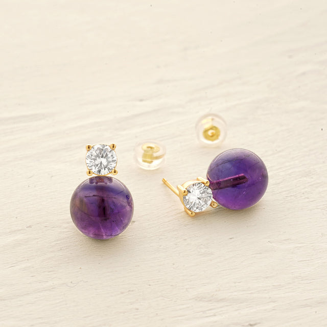 Crystal Ball Stud Earrings