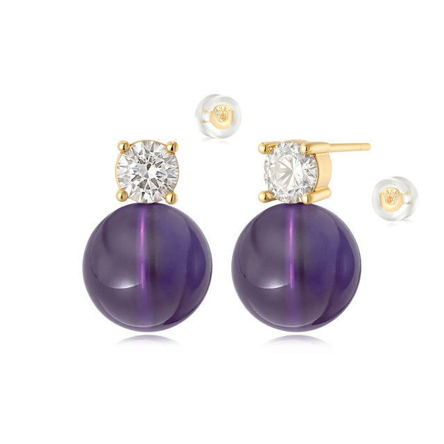 Crystal Ball Stud Earrings