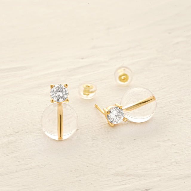 Crystal Ball Stud Earrings