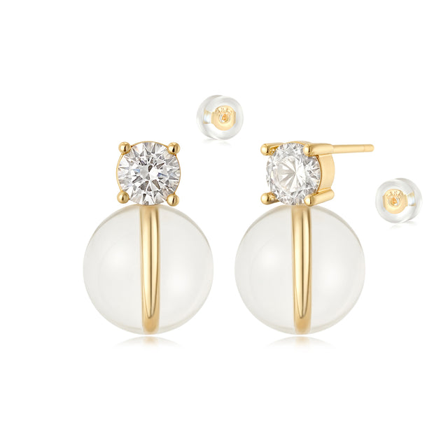 Crystal Ball Stud Earrings