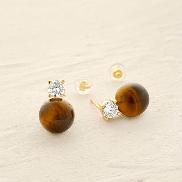 Crystal Ball Stud Earrings