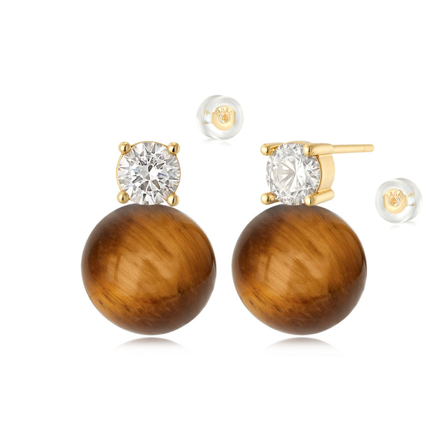 Crystal Ball Stud Earrings