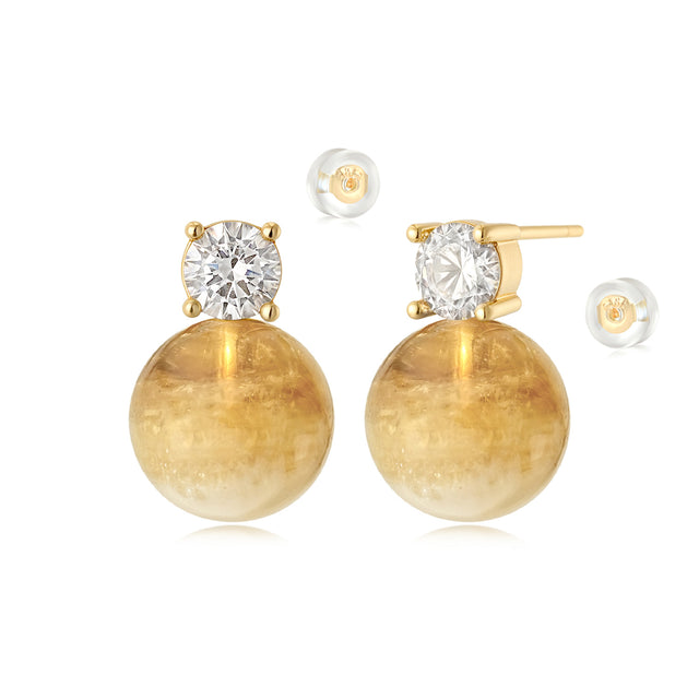 Crystal Ball Stud Earrings