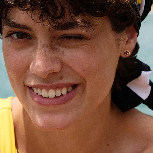 Floral Birthstone Stud Earrings