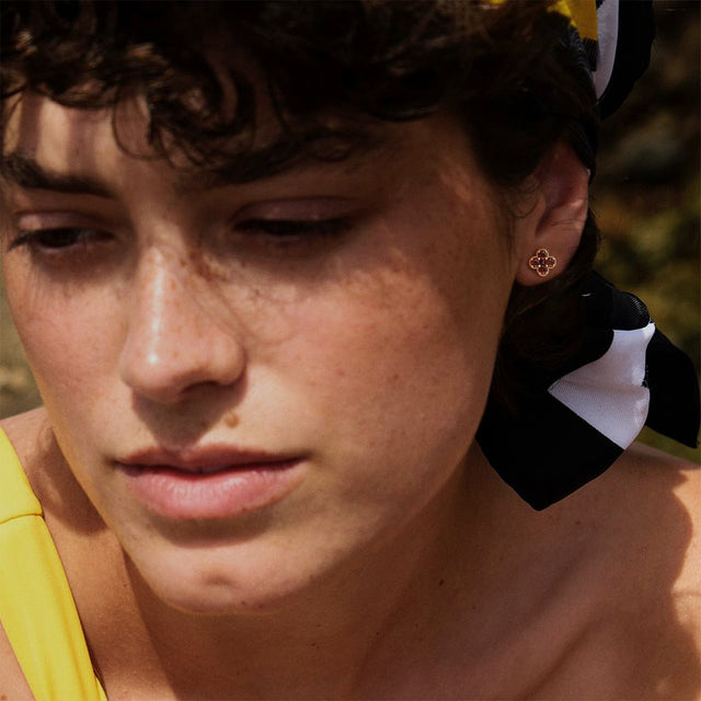 Floral Birthstone Stud Earrings