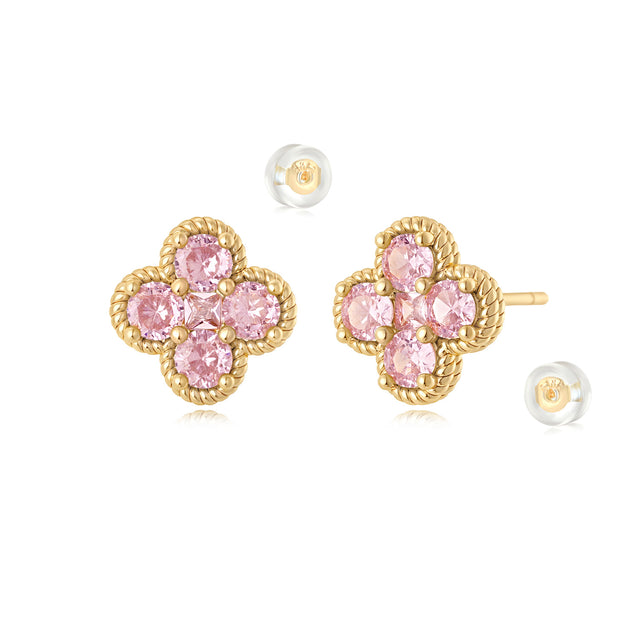 Floral Birthstone Stud Earrings