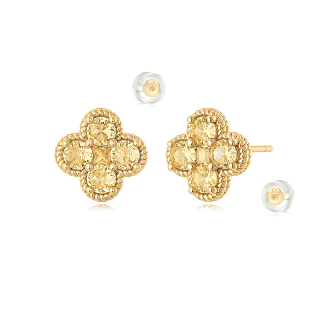 Floral Birthstone Stud Earrings