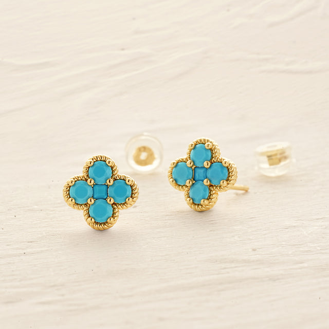 Floral Birthstone Stud Earrings