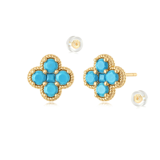 Floral Birthstone Stud Earrings