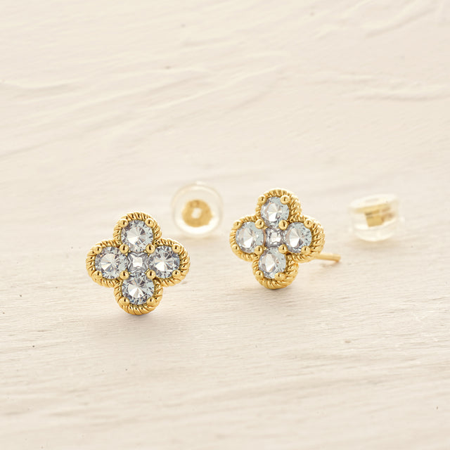 Floral Birthstone Stud Earrings