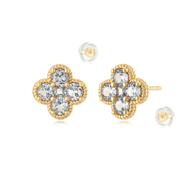 Floral Birthstone Stud Earrings