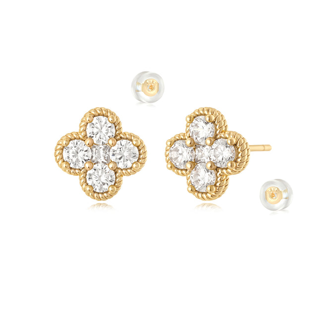 Floral Birthstone Stud Earrings