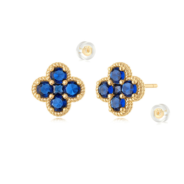 Floral Birthstone Stud Earrings