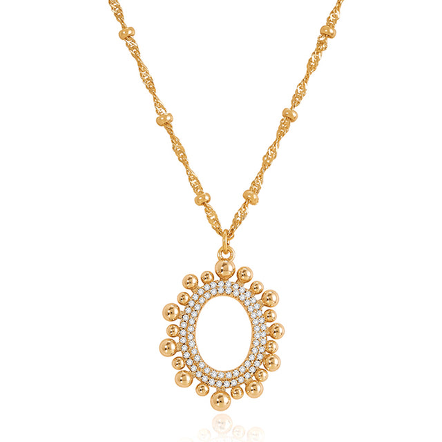HOLYMAGIC Pendant Necklace Gold Choker Layered Coin Open Karma Circle Full New Crescent Moon 14K Gold Plated Dainty Simple Moon Phase Jewelry for Women /Men Gift
