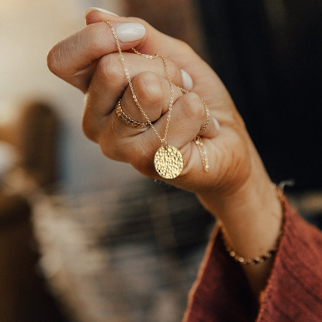 HOLYMAGIC Pendant Necklace Gold Choker Layered Coin Open Karma Circle Full New Crescent Moon 14K Gold Plated Dainty Simple Moon Phase Jewelry for Women /Men Gift