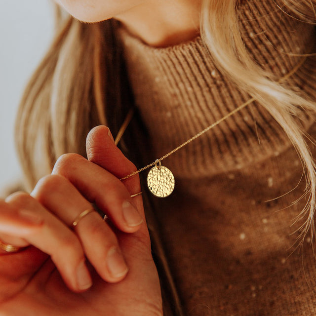 HOLYMAGIC Pendant Necklace Gold Choker Layered Coin Open Karma Circle Full New Crescent Moon 14K Gold Plated Dainty Simple Moon Phase Jewelry for Women /Men Gift