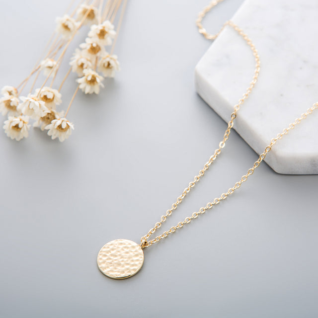 HOLYMAGIC Pendant Necklace Gold Choker Layered Coin Open Karma Circle Full New Crescent Moon 14K Gold Plated Dainty Simple Moon Phase Jewelry for Women /Men Gift