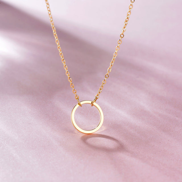 HOLYMAGIC Pendant Necklace Gold Choker Layered Coin Open Karma Circle Full New Crescent Moon 14K Gold Plated Dainty Simple Moon Phase Jewelry for Women /Men Gift