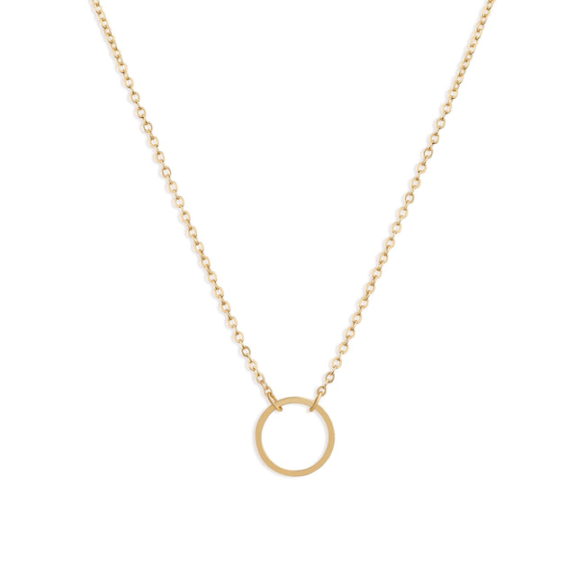 HOLYMAGIC Pendant Necklace Gold Choker Layered Coin Open Karma Circle Full New Crescent Moon 14K Gold Plated Dainty Simple Moon Phase Jewelry for Women /Men Gift