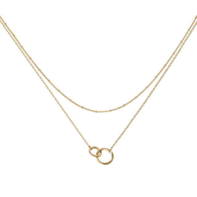 HOLYMAGIC Pendant Necklace Gold Choker Layered Coin Open Karma Circle Full New Crescent Moon 14K Gold Plated Dainty Simple Moon Phase Jewelry for Women /Men Gift