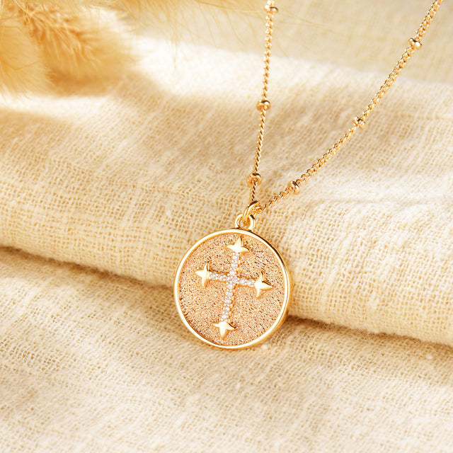 HOLYMAGIC Pendant Necklace Gold Choker Layered Coin Open Karma Circle Full New Crescent Moon 14K Gold Plated Dainty Simple Moon Phase Jewelry for Women /Men Gift