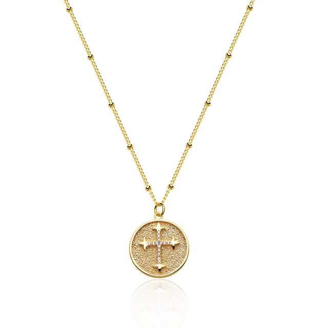 HOLYMAGIC Pendant Necklace Gold Choker Layered Coin Open Karma Circle Full New Crescent Moon 14K Gold Plated Dainty Simple Moon Phase Jewelry for Women /Men Gift