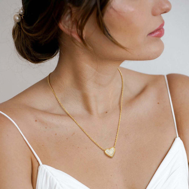 Natural Stone Heart Pendant Necklace