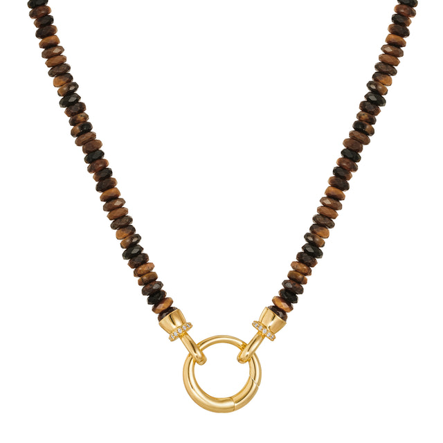 Yellow Tiger Stone Boho Choker Necklace