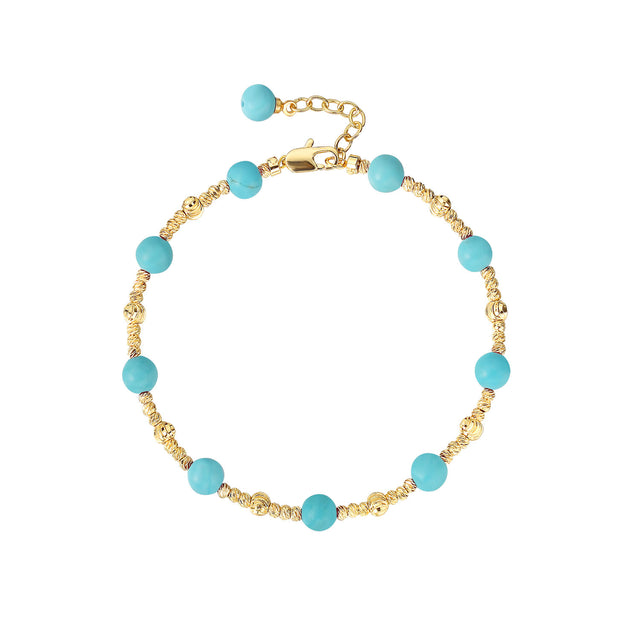 Flower Beaded Gemstone Bracelet