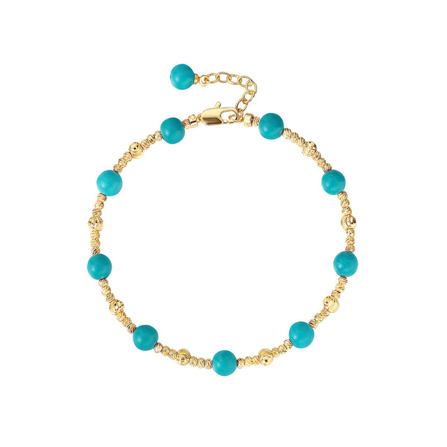 Flower Beaded Gemstone Bracelet