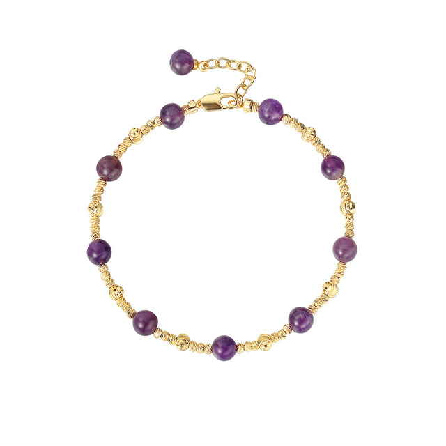 Flower Beaded Gemstone Bracelet