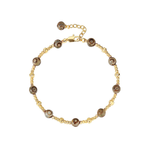 Flower Beaded Gemstone Bracelet