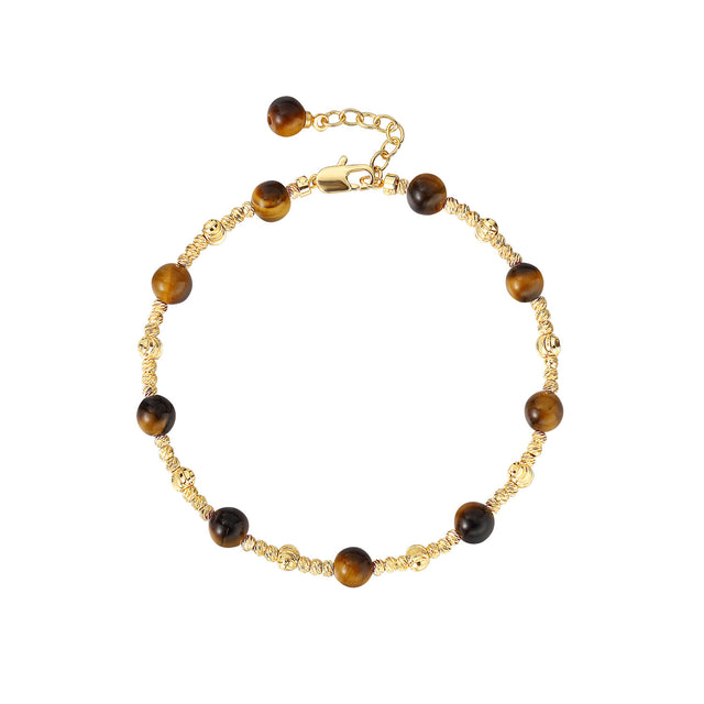 Flower Beaded Gemstone Bracelet