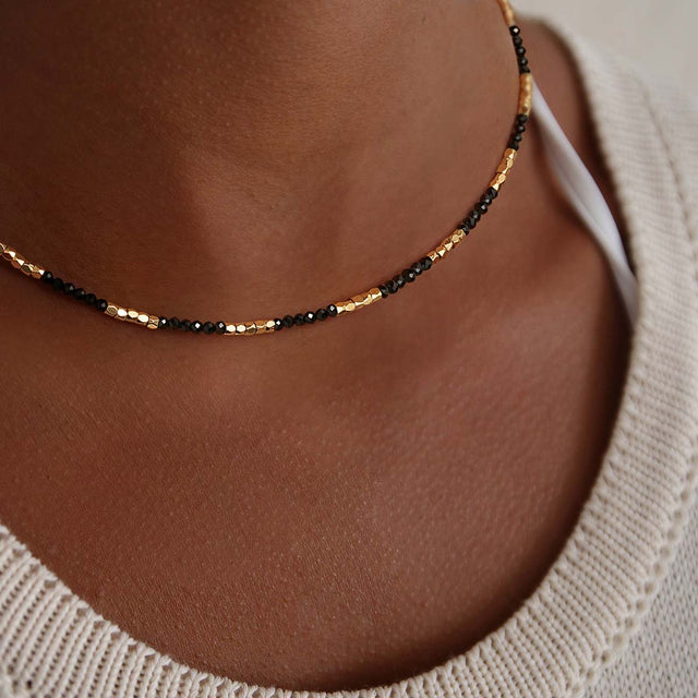 Natural Stone Beaded Choker Necklace