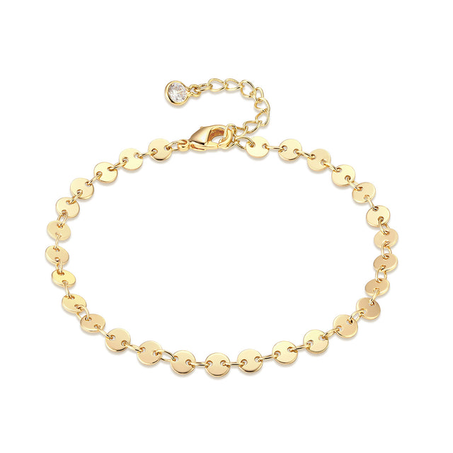 Coin chain bracelet in gold for women by Fettero®, elegant everyday wear bracelet and thoughtful gift