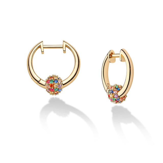 Color hoop earrings in gold for women by Fettero®, lightweight everyday wear earrings and thoughtful gift