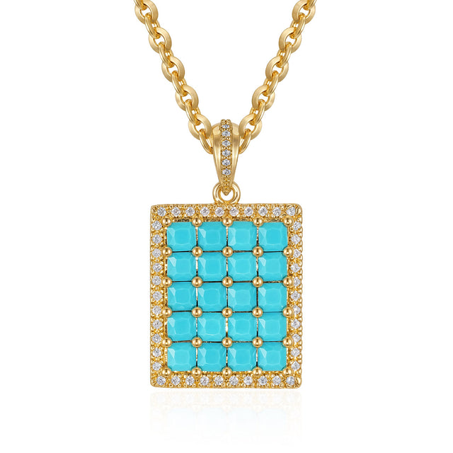 Rectangle Checkered Pendant