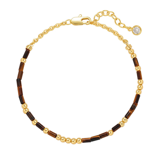 Tiger Eye Morse Code Bracelet