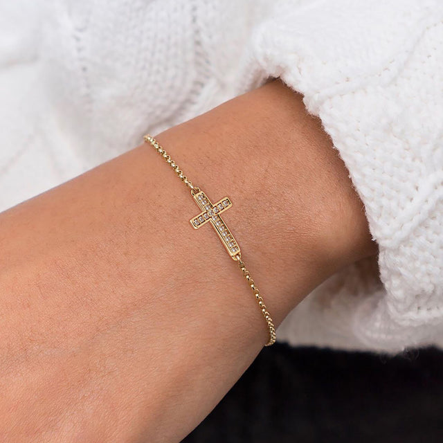 Pave Cross Bracelet