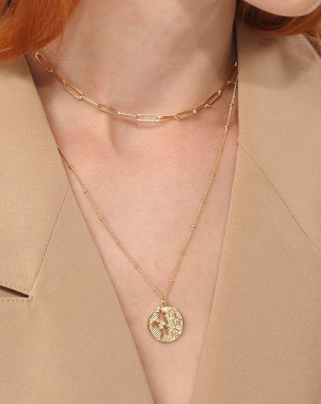 Golden Hollow Starry Necklace