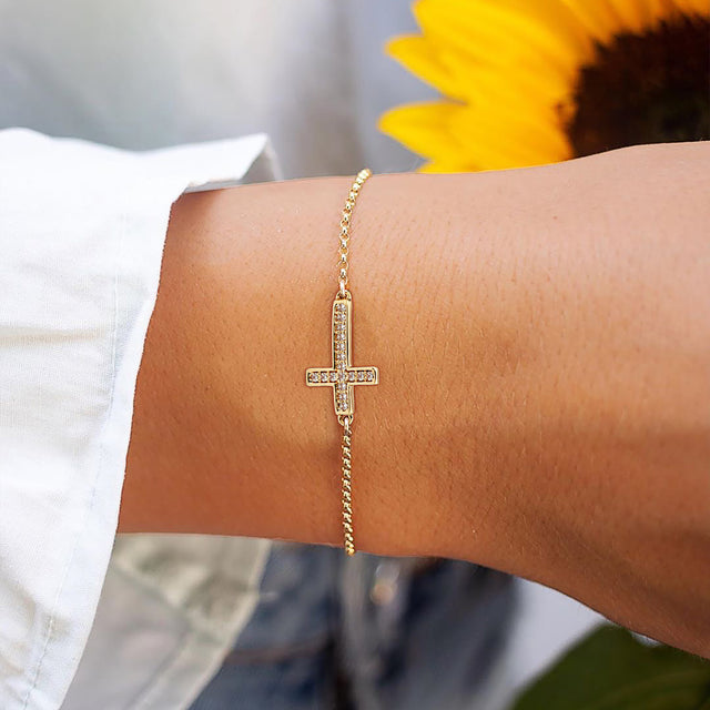 Pave Cross Bracelet