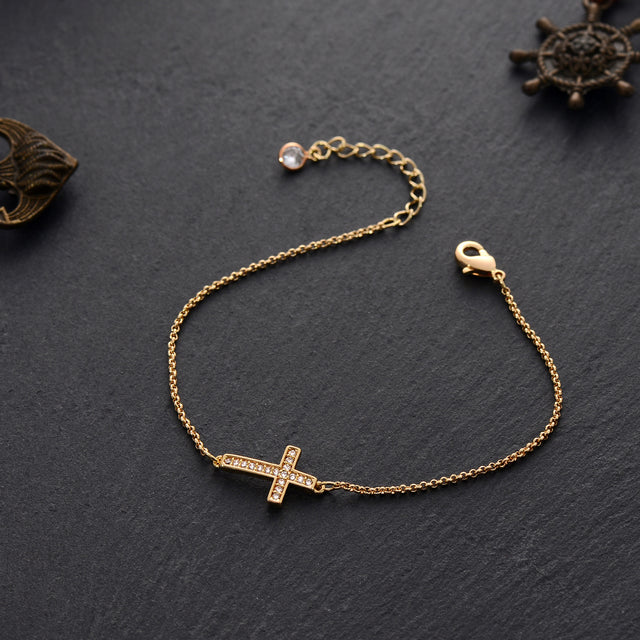 Pave Cross Bracelet