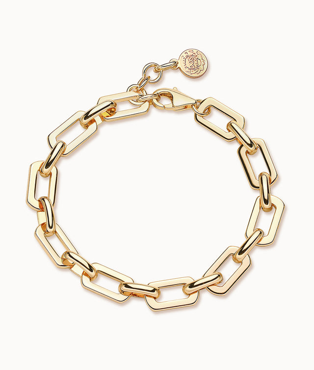 Chunky chain gold bracelet for women by Fettero®, bold everyday wear jewelry and modern gift choice